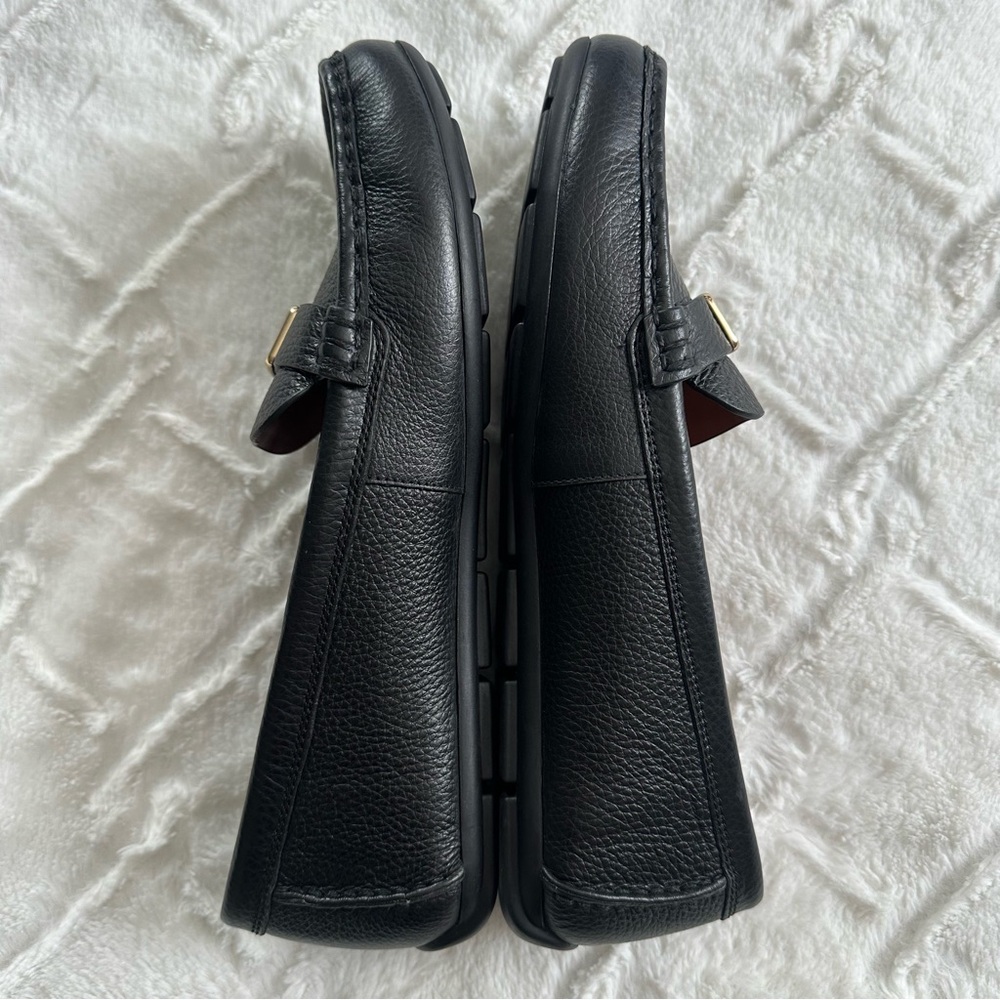 COACH Black Pebble Leather Loafers Size 10 - Picture 9 of 10